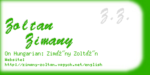 zoltan zimany business card